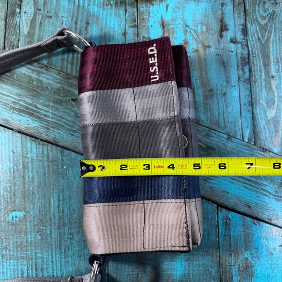 U.S.E.D. Recycled Seatbelt Flap Close Mini Purse - Picture 10 of 14